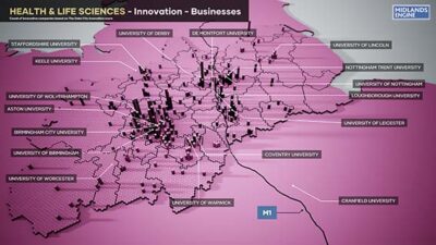 Midlands Engine – Maps – Batch 1 – Health And Science – Innovati
