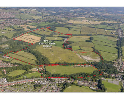 Aerial view of Cinderhill site plan